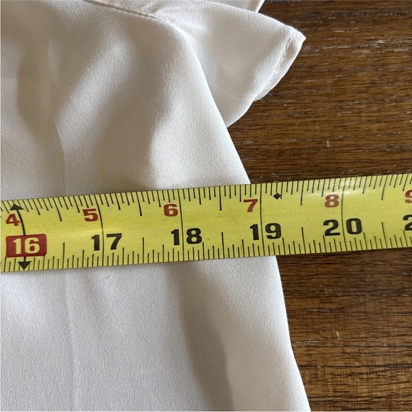 Anthropologie Maeve Lace Trace Tee Blouse Women's 10 Ivory Flutter Sleeve Top - Picture 6 of 15